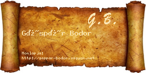 Gáspár Bodor névjegykártya
