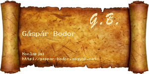 Gáspár Bodor névjegykártya